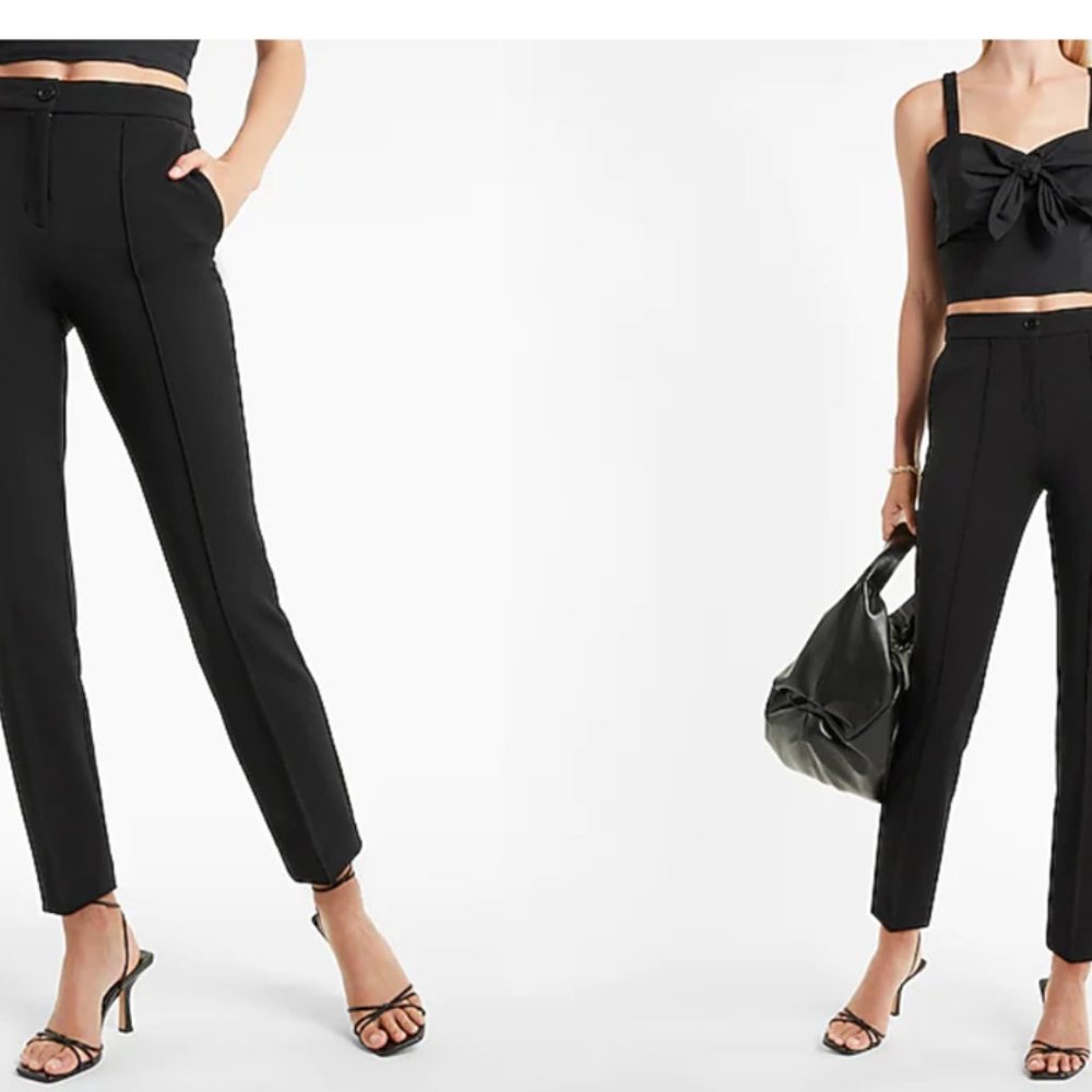 NWOT Express High Waisted Pintuck Columnist Ankle Pant